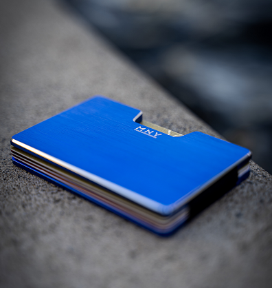 blue mnybrand wallet